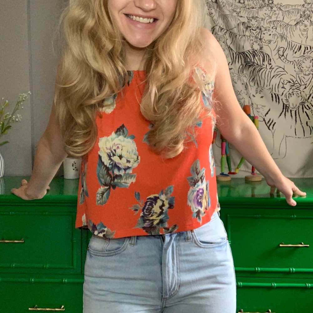 Mind Code Floral Open Back Tank Top - Picture 7 of 12